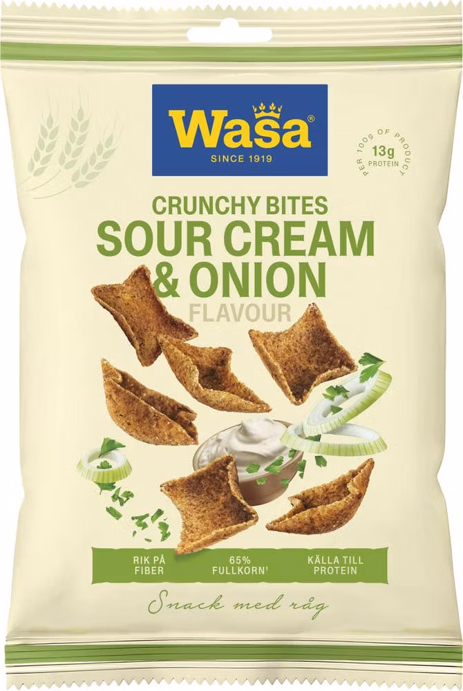 Wasa Crunchy Bites Sour Cream & Onion - 100 grams