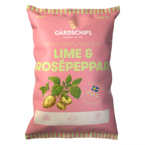 Gårdschips Pink Pepper & Lime - 150 grams
