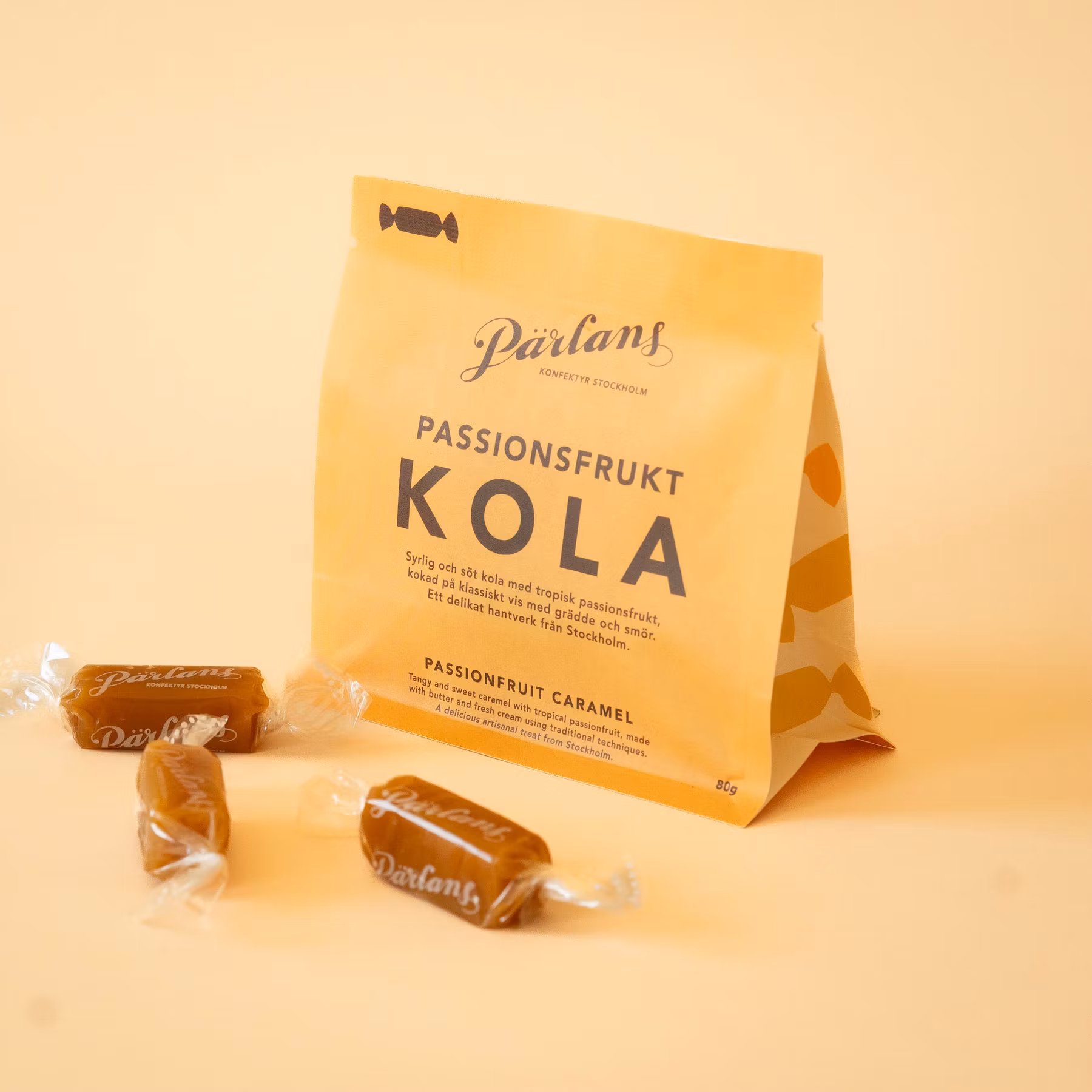 Pärlans Konfektyr Caramels, Maracuyá, 8 piezas - 80 gramos