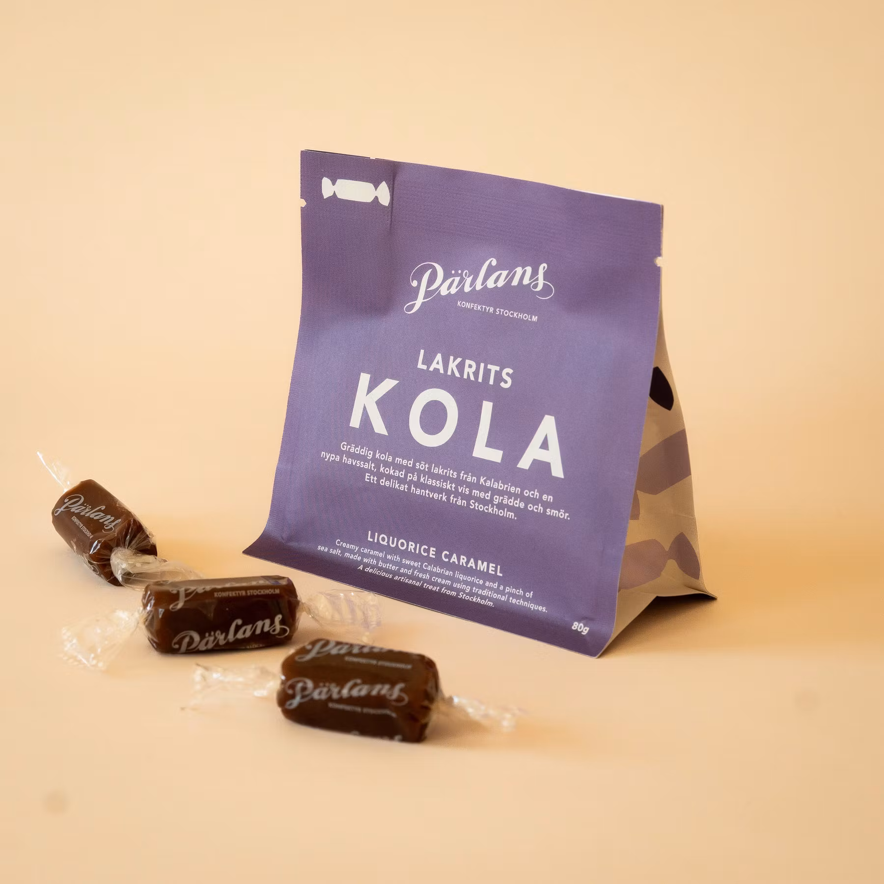 Caramelos Pärlans Konfektyr, regaliz de Calabria, 8 piezas - 80 gramos