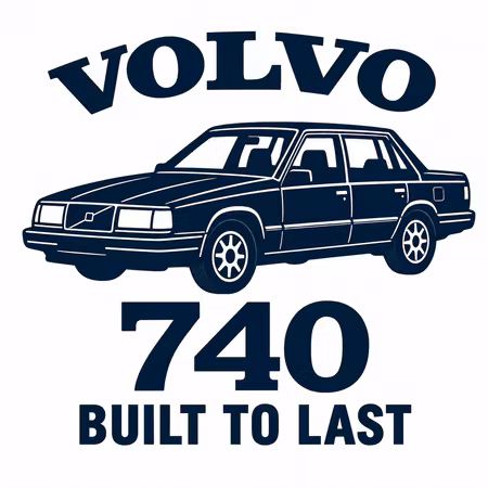 T-shirt Swedish Car Collection - Volvo 740 "Built To Last"