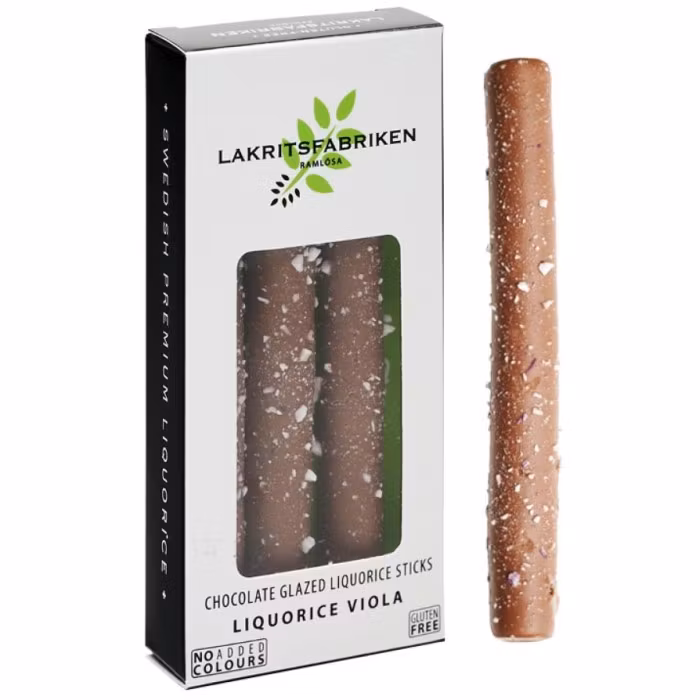 Licorice factory Liquorice Viola Sticks Milk Chocolate & Viola - 45g