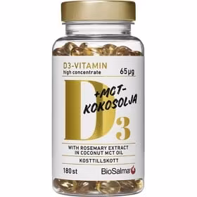 BioSalma Vitamin D3 65 µg in MCT coconut oil - 180 capsules