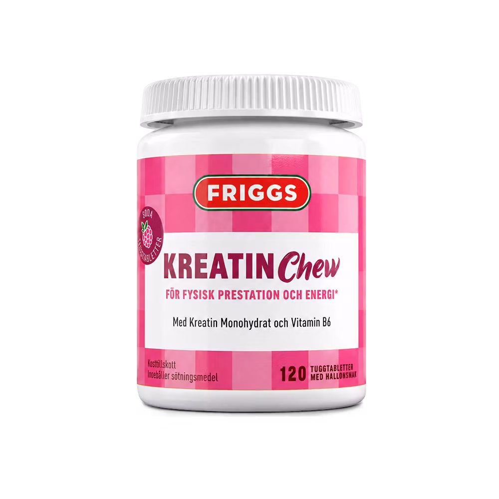 Comprimés à croquer de créatine Friggs, saveur framboise - 120 comprimés