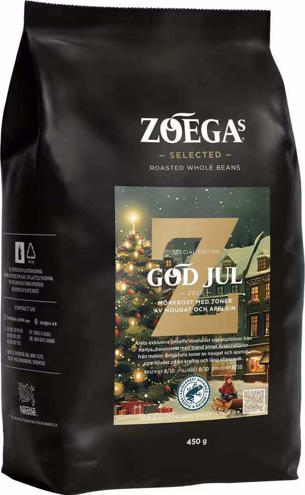 Zoégas "God Jul" Whole Coffee Beans - 450 grams