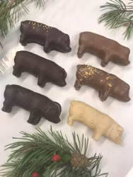 Marsipangris naturell mørk sjokolade liten