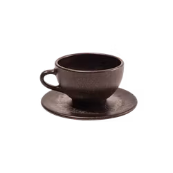 Kaffe lattekopp av återvunna kaffebönor