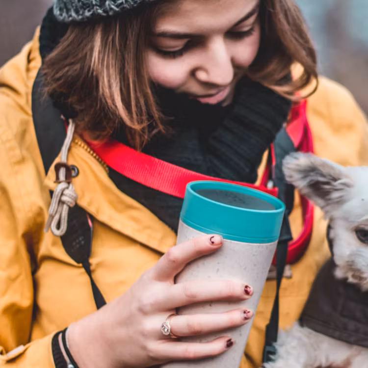 Take away mugg - Cream & Faraway Blue circular&co