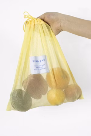 Set med frukt- och grönsakspåsar i mesh