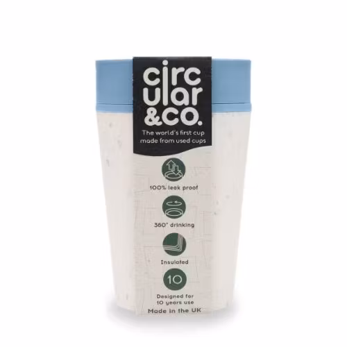 Take away mugg - Cream & Faraway Blue Circular&Co