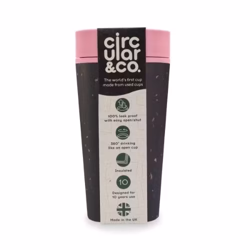 Take away mugg - Black & Giggle Pink Circular&co resemugg