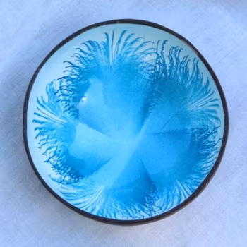 Coconut Bowl Kokosskål - blå blomma