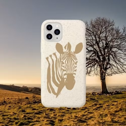 Miljövänligt mobilskal - vit zebra
