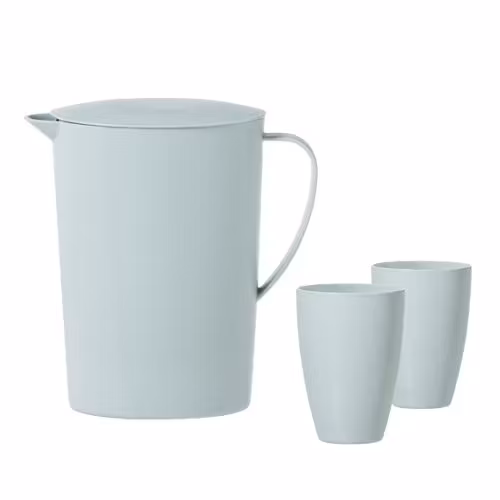 Set med stor kanna och glas i bioplast