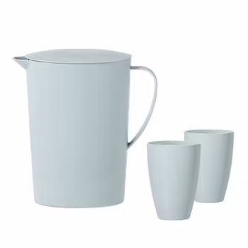 Set med stor kanna och 4 glas i bioplast