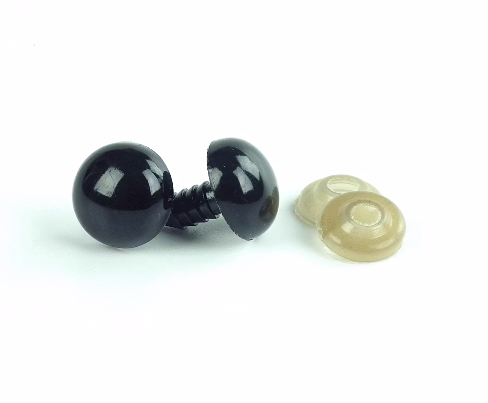 Säkerhetsögon svart 12 mm ett par