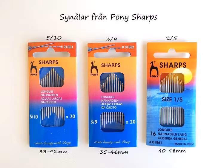 Synålar 16-20st Pony Sharps