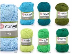 Style YarnArt bomull/viskos garn med lyster 50g