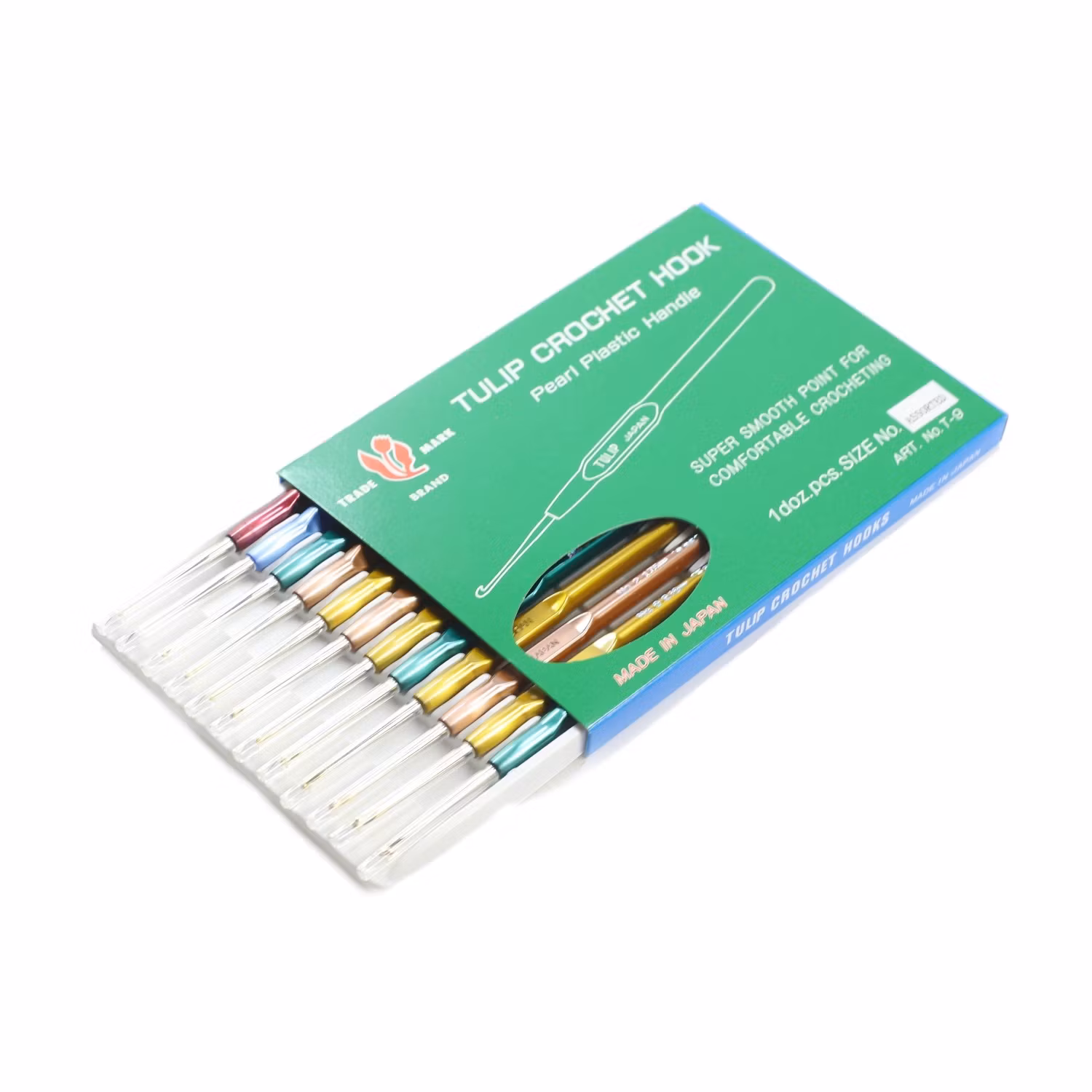 Virknålar Set 12 st Tulip 0,50-2,10 mm stål  med plast handtag