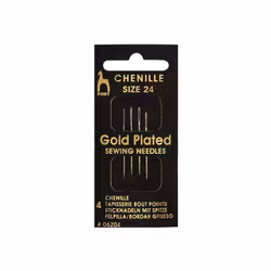 Broderinålar 4st Pony Chenille Gold Plated