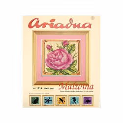 Broderikit tavla med moulinégarn Ariadna Rosa 15x15 cm