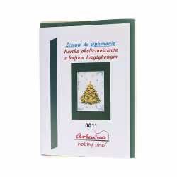 Broderikit julvykort med moulinégarn Ariadna 11x15,5 cm