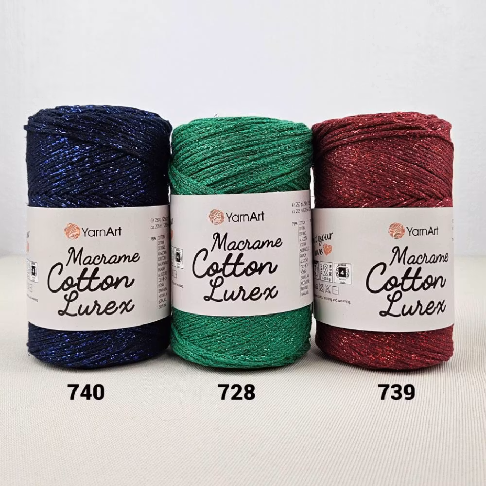 Macrame Cotton Lurex 2 mm YarnArt 250g