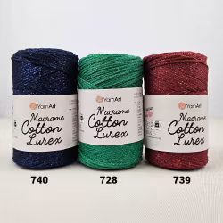Macrame Cotton Lurex 2 mm YarnArt 250g
