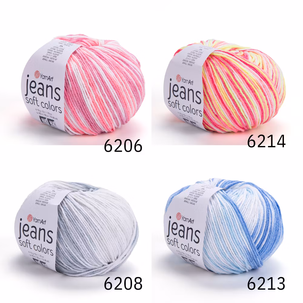 Jeans Soft Colors bomull 50g/160m YarnArt