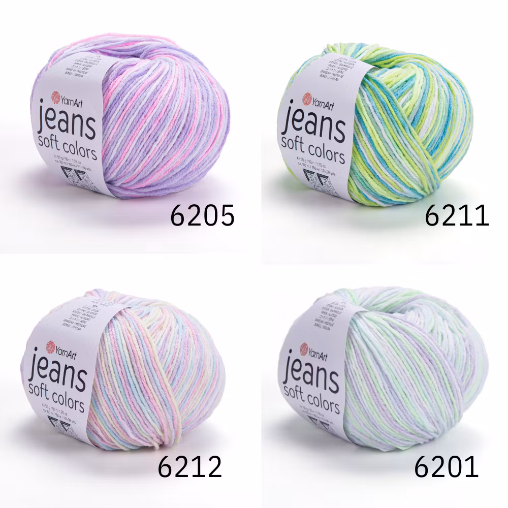 Jeans Soft Colors bomull 50g/160m YarnArt