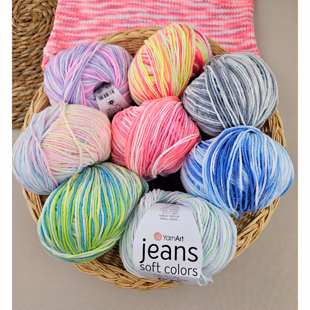 Jeans Soft Colors bomull 50g/160m YarnArt
