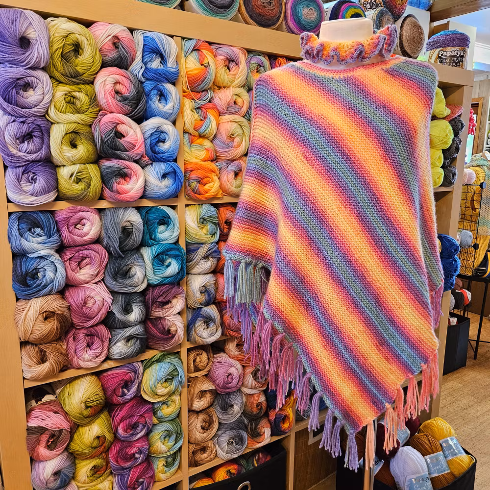 papatya batik kamgarn akryl poncho