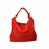 Stor väska av läder Milskor röd