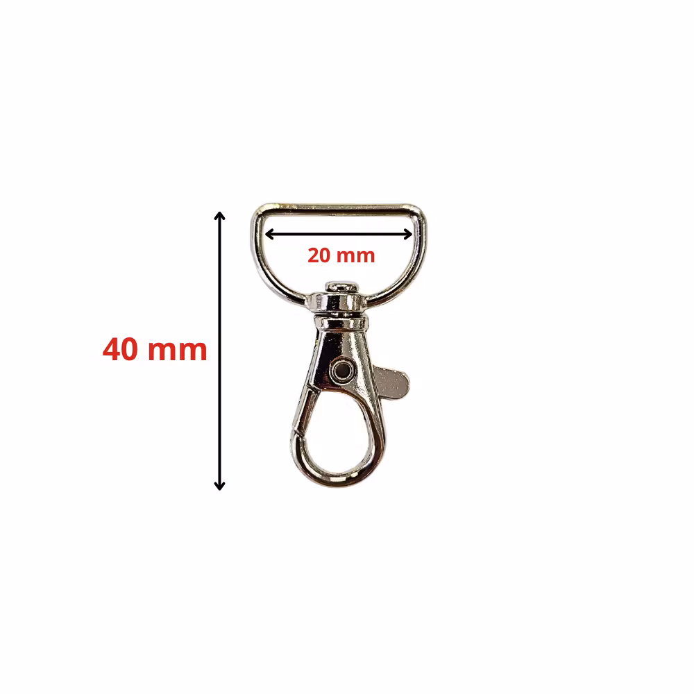 Karbinhake lås 20mm 2-pack