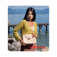 Virkmönster väska beige Super Soft