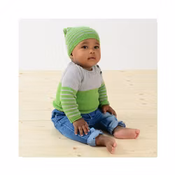 Mönster baby tröja+mössa Extrafine