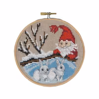Broderikit Jul tavla 13cm med ram Permin