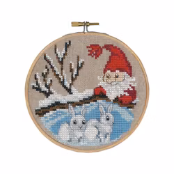 Broderikit Jul tavla 13cm med ram Permin