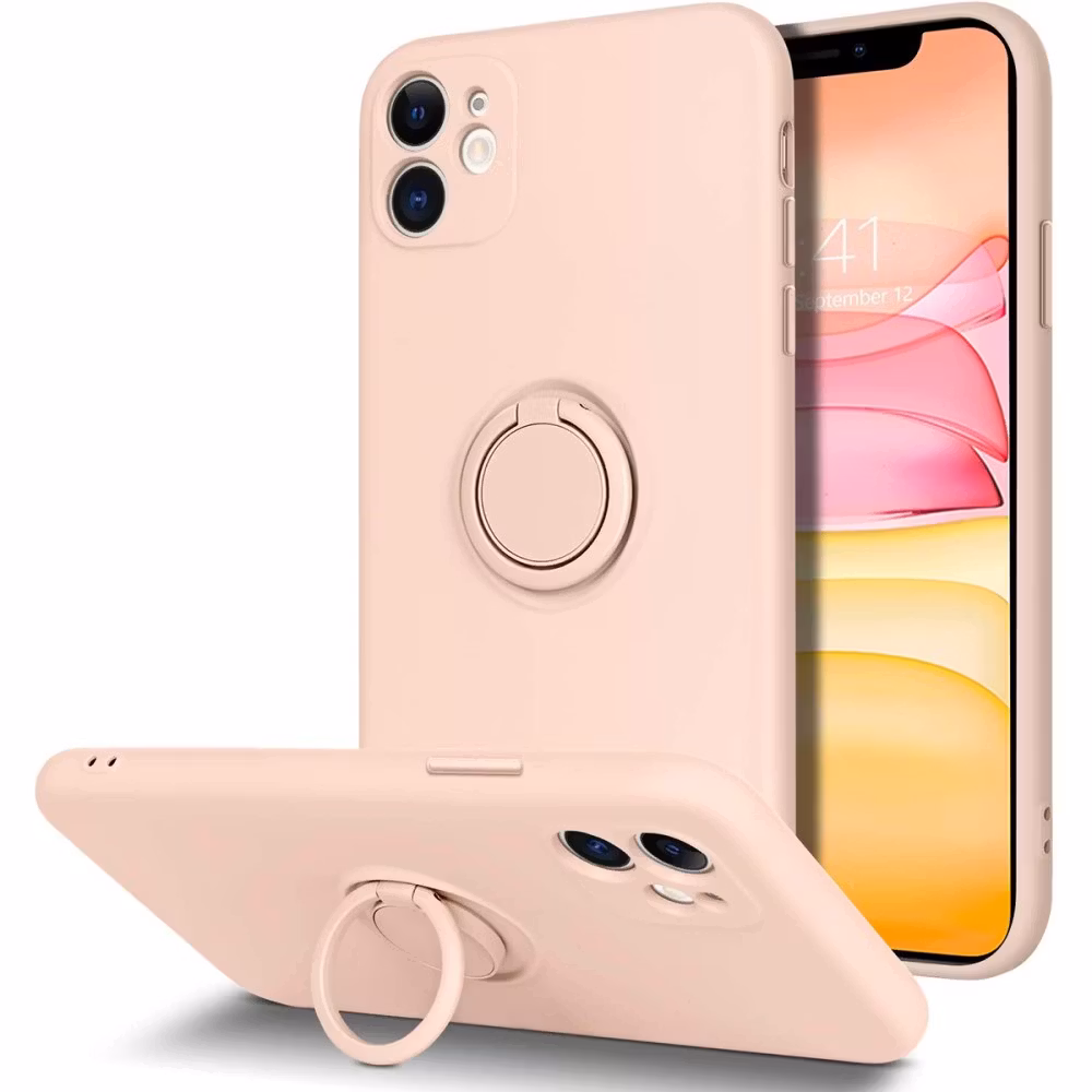 iPhone 11 - Silikonskal med Magnetisk Ring Välj Färg