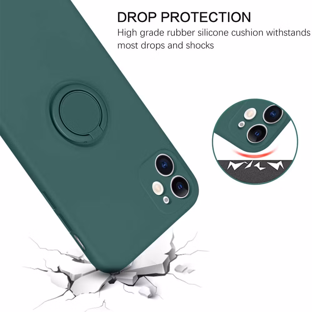 iPhone 11 - Silikonskal med Magnetisk Ring Välj Färg