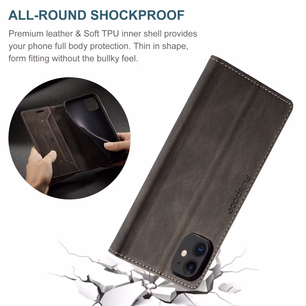 iPhone 11 - Fodral Premium RFID Skyddat Brun