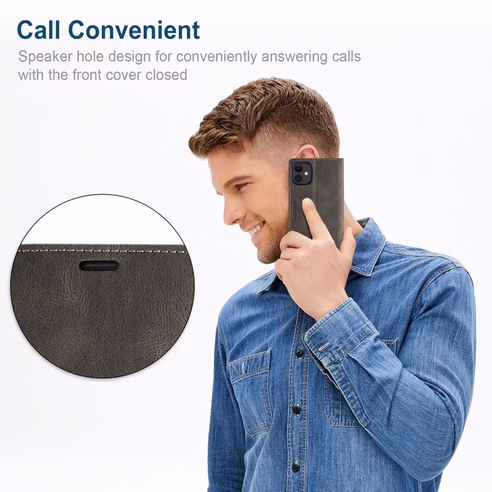 iPhone 11 - Fodral Premium RFID Skyddat Brun