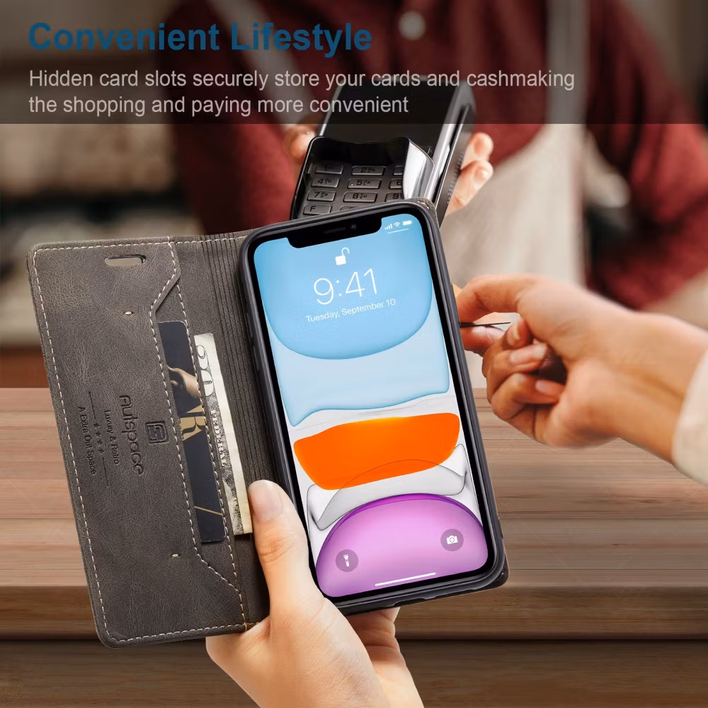 iPhone 11 - Fodral Premium RFID Skyddat Brun