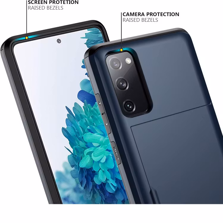 Samsung S20 FE - Stöttåligt Hybrid Skal Kortfack Solid® Blå