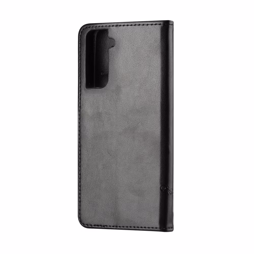 Samsung Galaxy S21 FE - Läder fodral Fjärilar Svart
