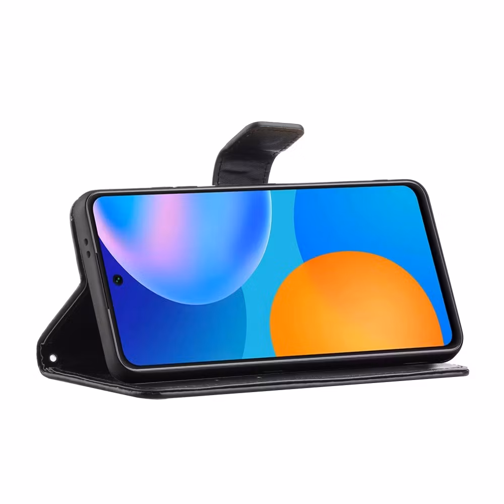 Samsung Galaxy S21 FE - Läder fodral Fjärilar Svart