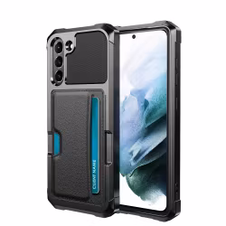 Samsung Galaxy S21 FE Stöttåligt Skal Kortfack Solid® Svart