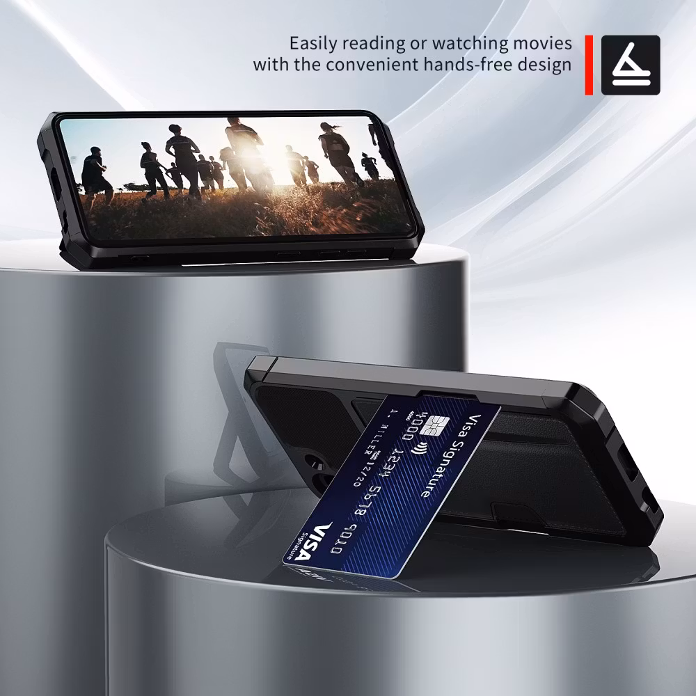 Samsung Galaxy S21 FE Stöttåligt Skal Kortfack Solid® Svart