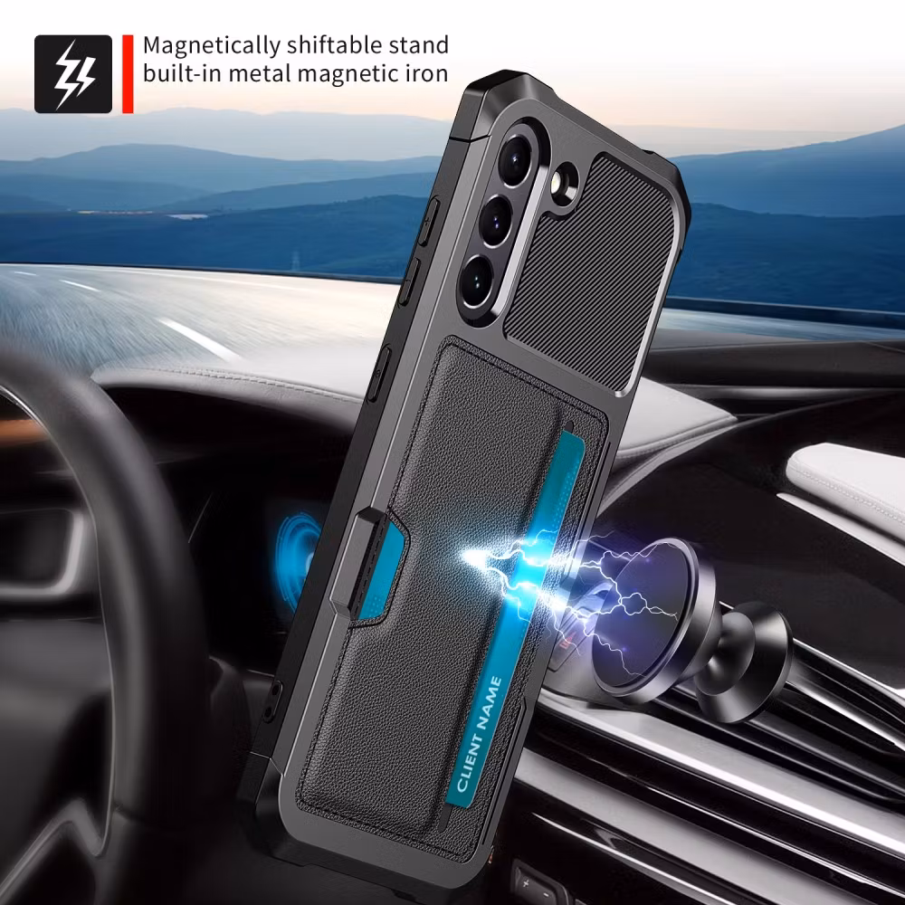 Samsung Galaxy S21 FE Stöttåligt Skal Kortfack Solid® Svart