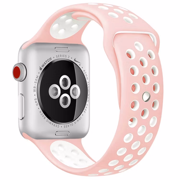 Silikon Armband Apple Watch 38/40/41 mm Silikonarmband Rosa/Vit